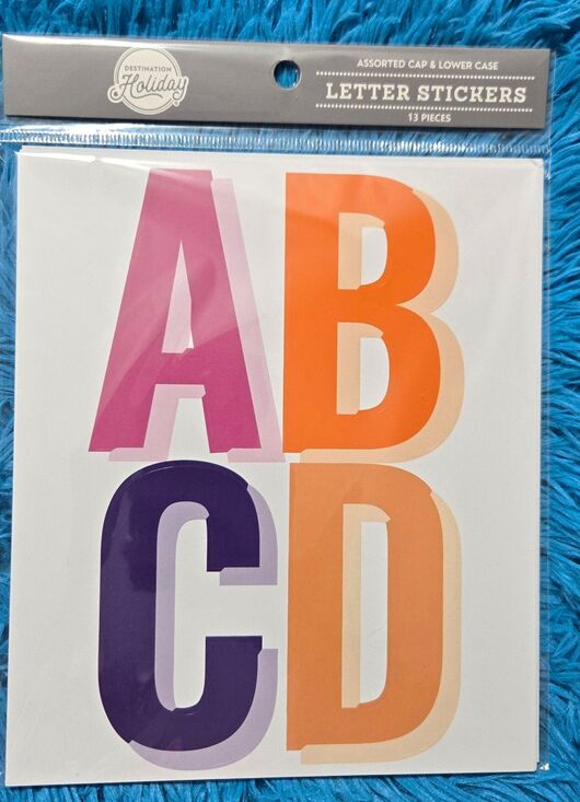 Source Unknown Other - Destination Holiday Letter Stickers Uppercase Alphabet 13 Sheets Multicolor 4"